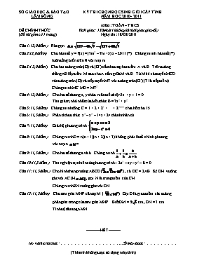 Đề thi chọn học sinh giỏi cấp tỉnh Lâm Đồng năm học 2010 - 2011 môn Toán  thcs
